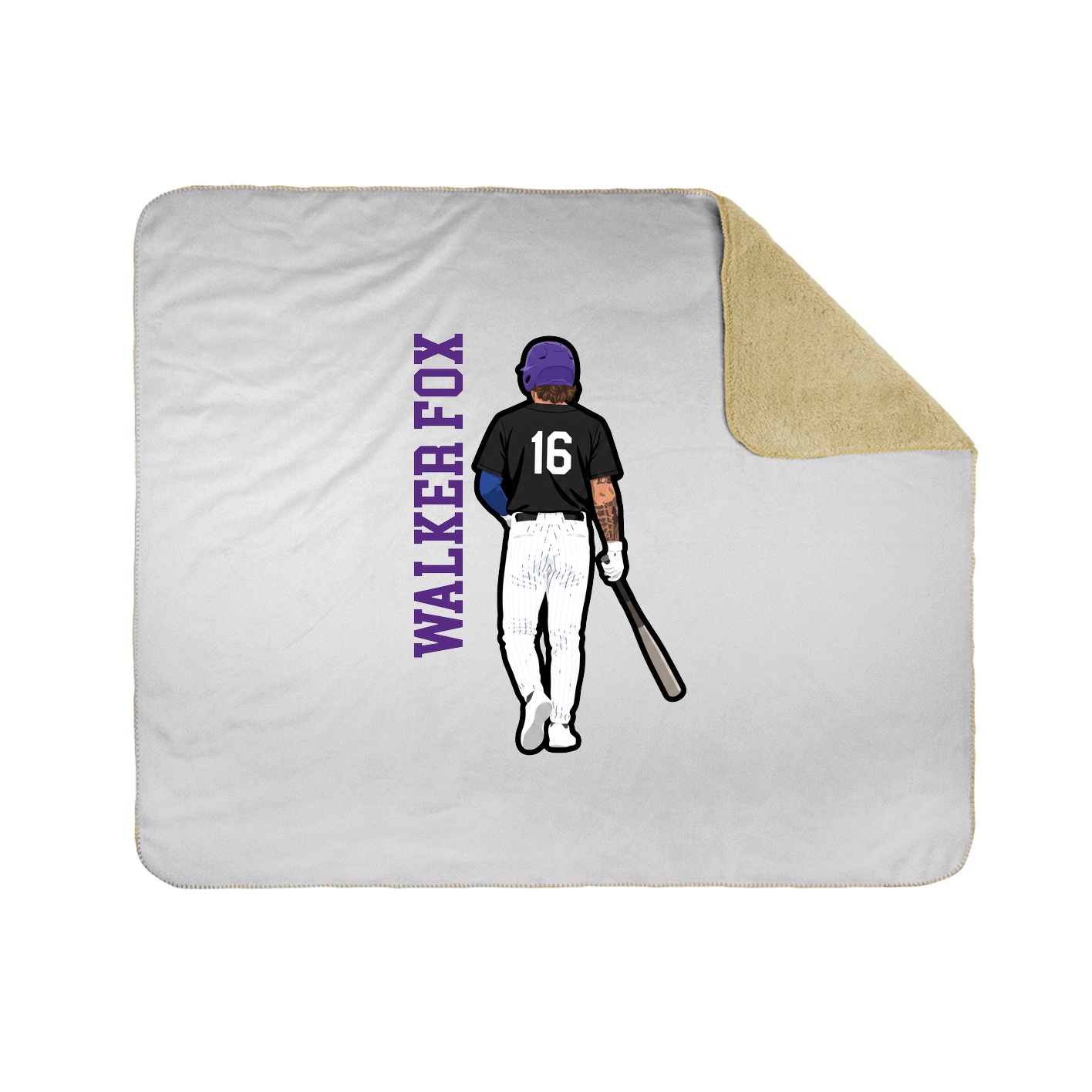 Throw Blanket — Name Vertical in White