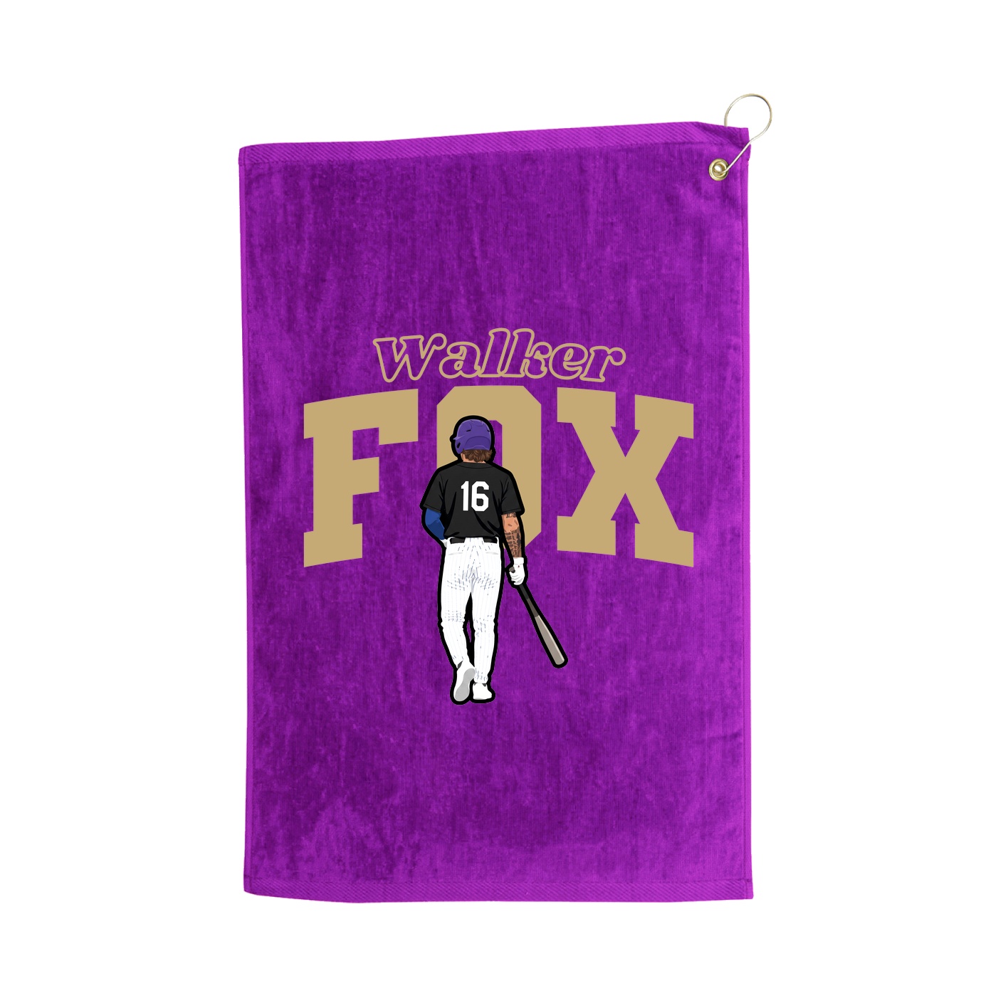 Golf Towel — Name Arch in Purple