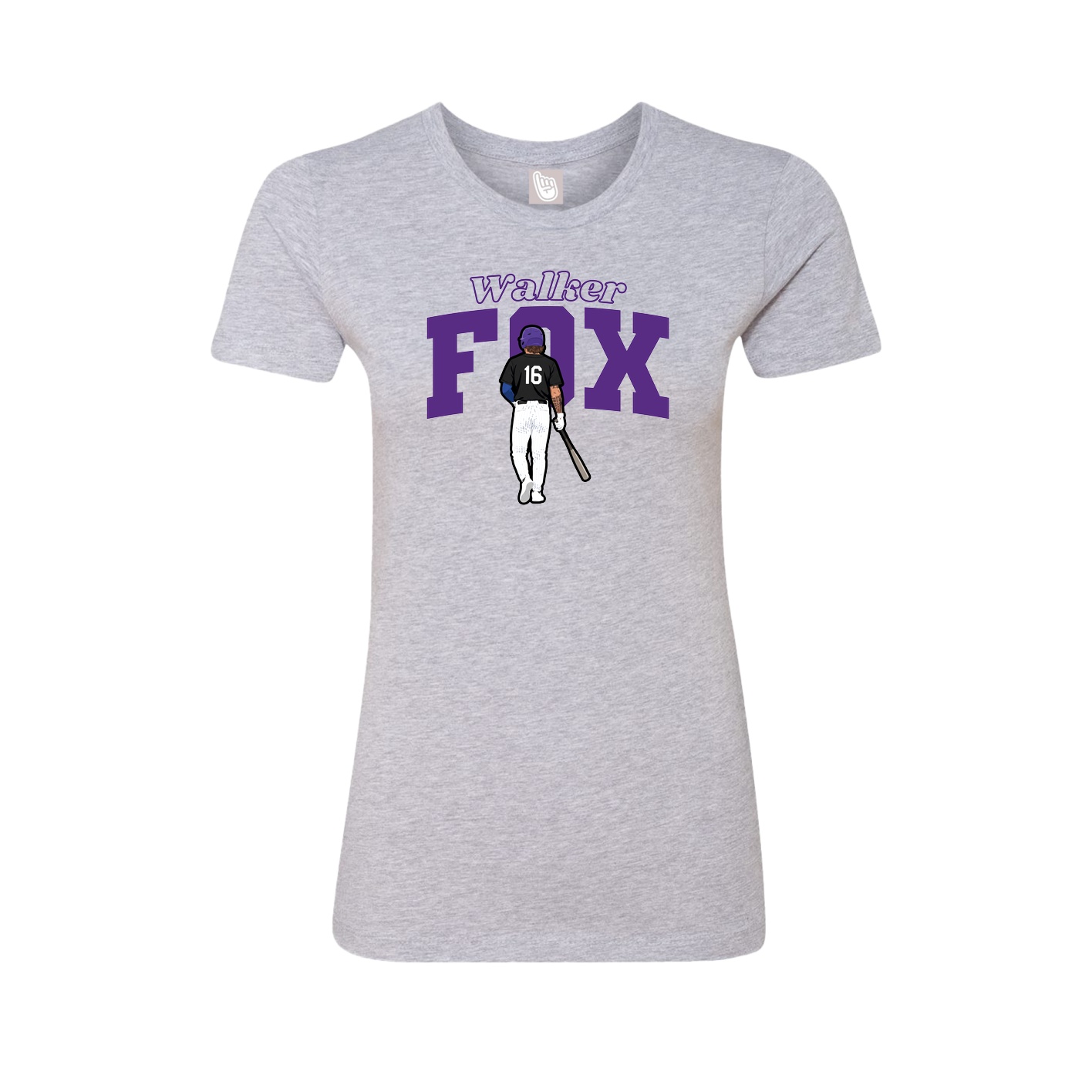 Fitted Women's Tee — Name Arch in Grey
