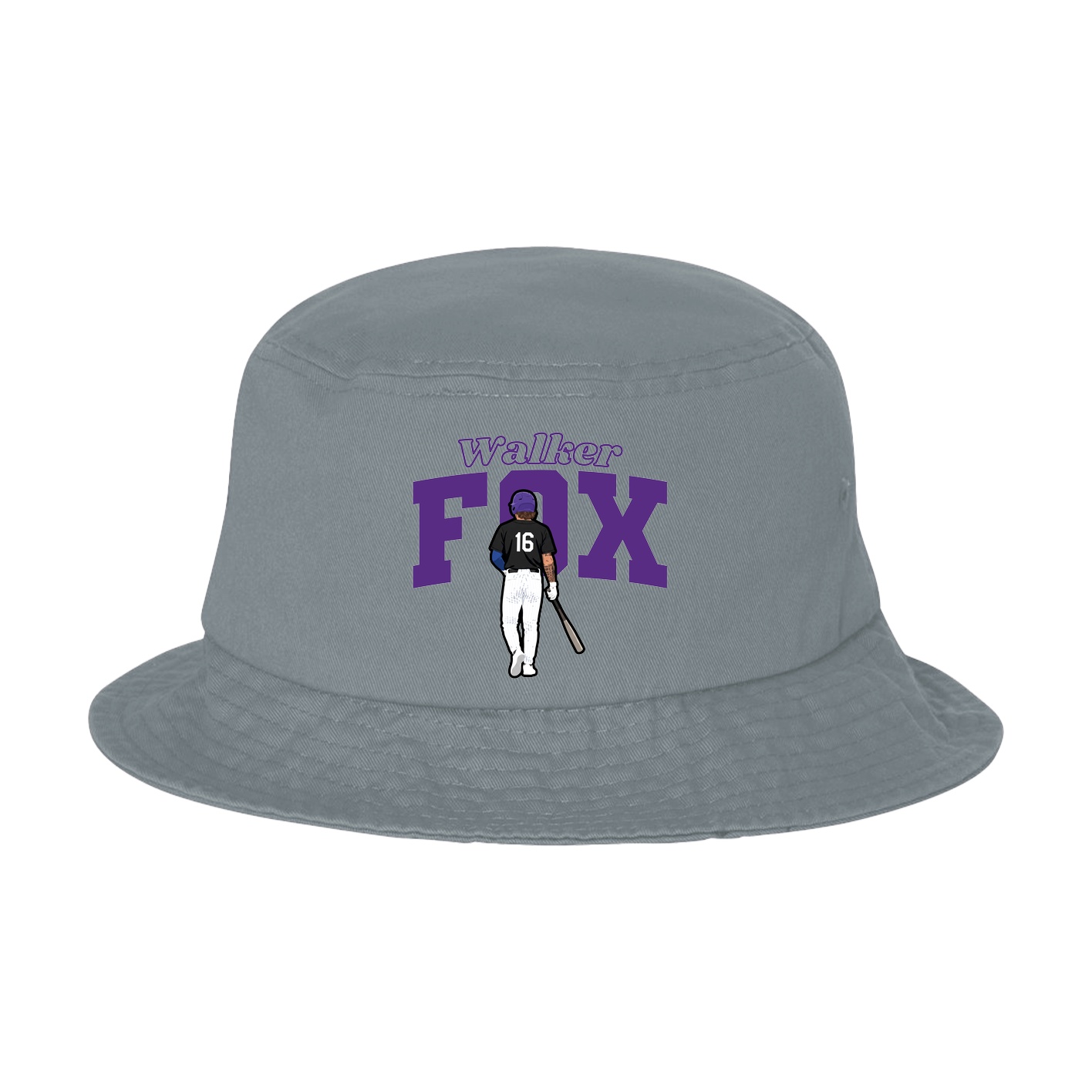 Bucket Cap — Name Arch in Grey