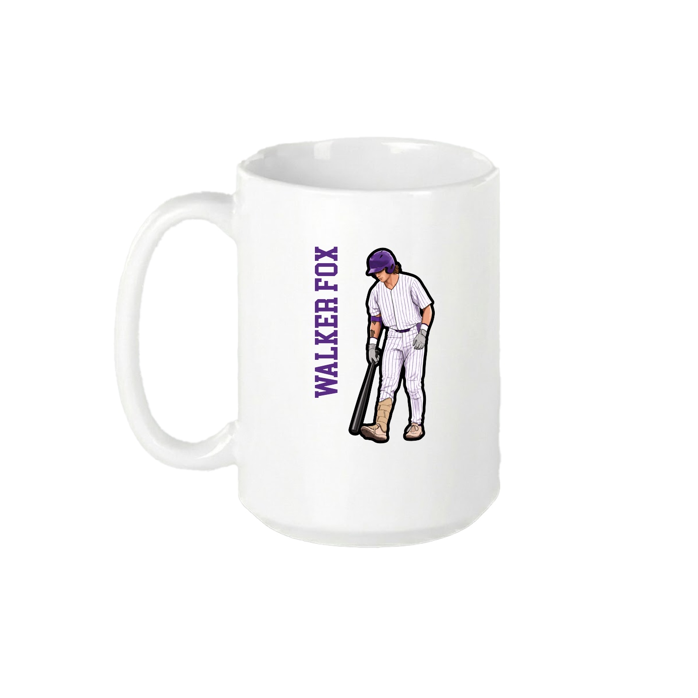 15oz Coffee Mug — Name Vertical in White