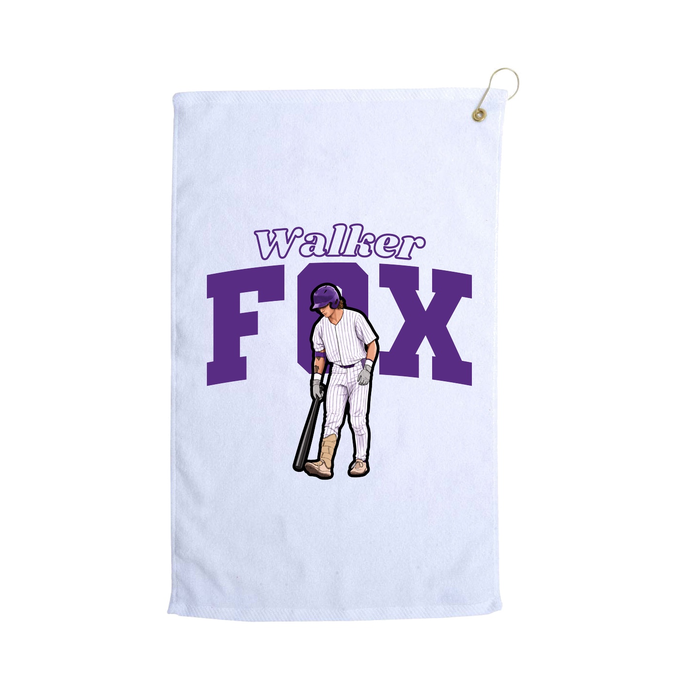 Golf Towel — Name Arch in White