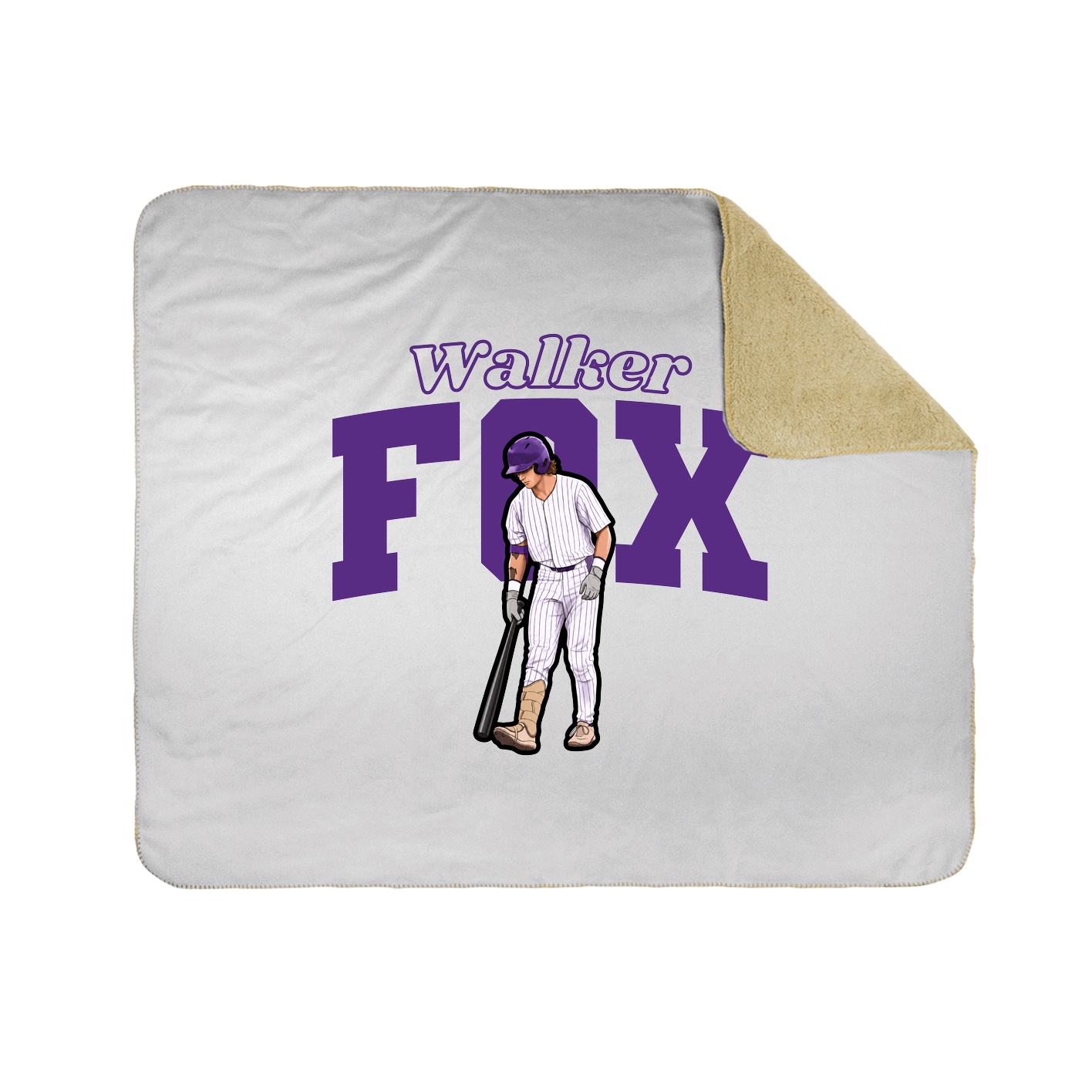 Throw Blanket — Name Arch in White