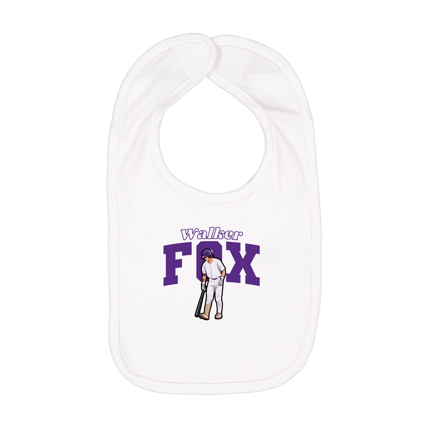 Infant Bib — Name Arch in White