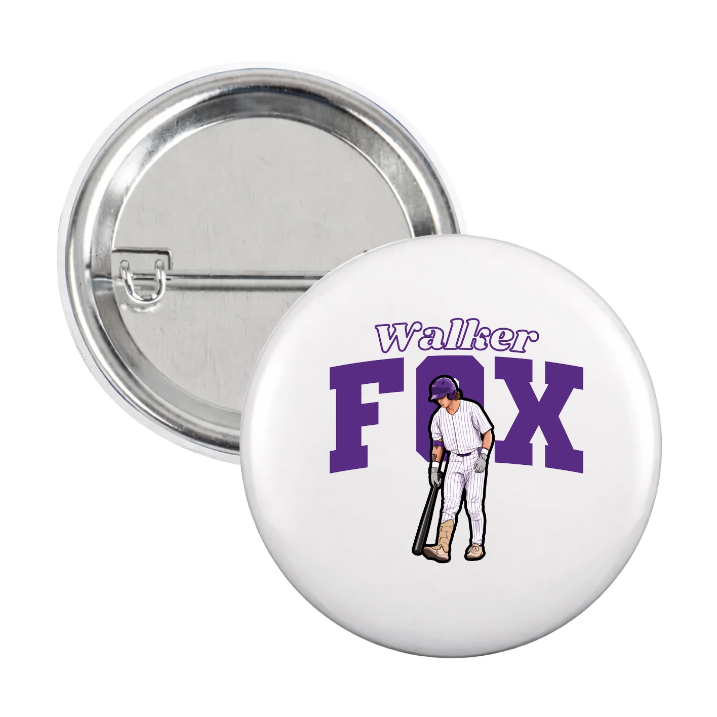Game Day Button — Name Arch in White