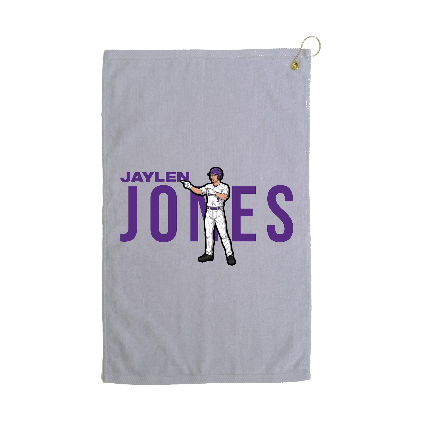Golf Towel — Player Name in Grey