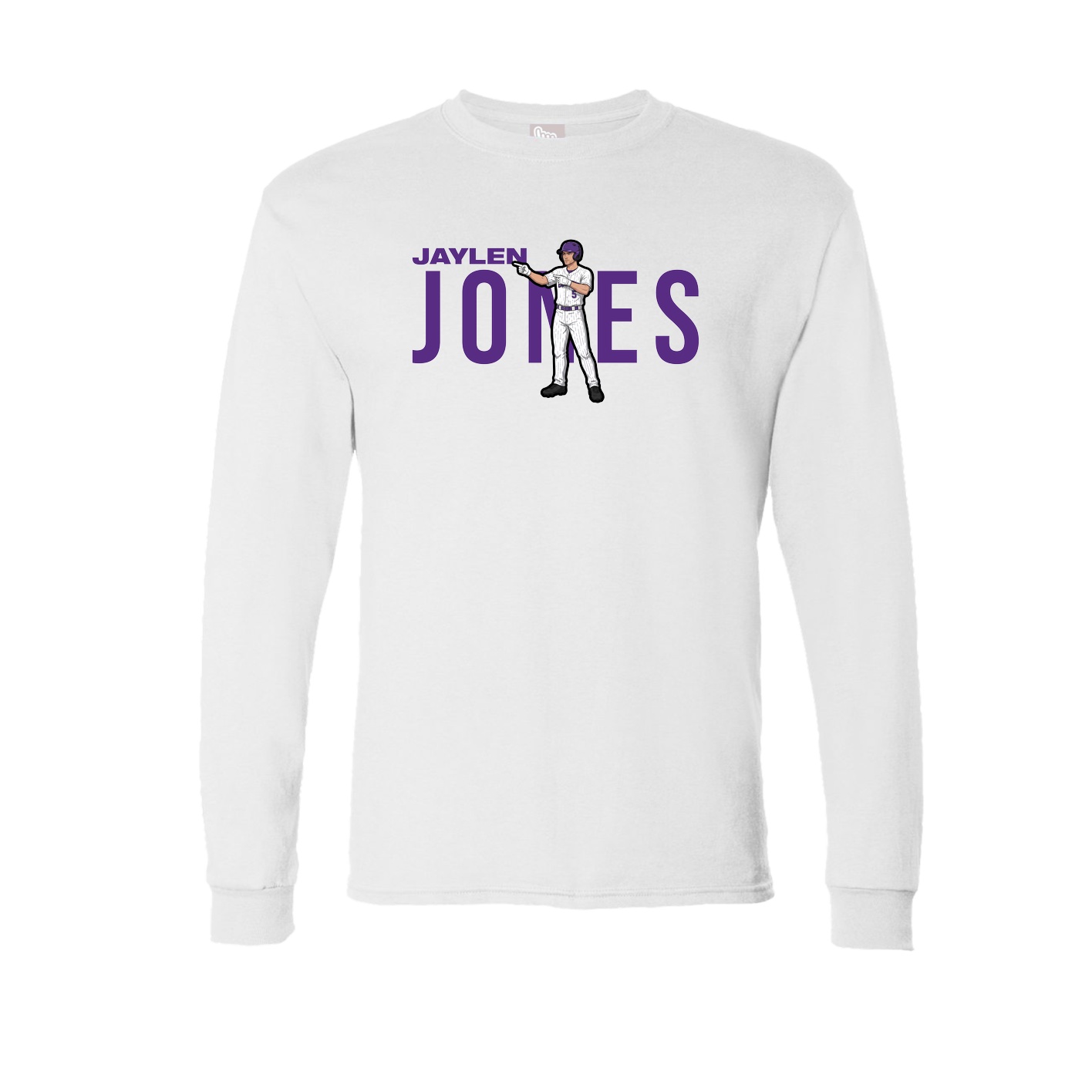 Long Sleeve Tee — Player Name in White