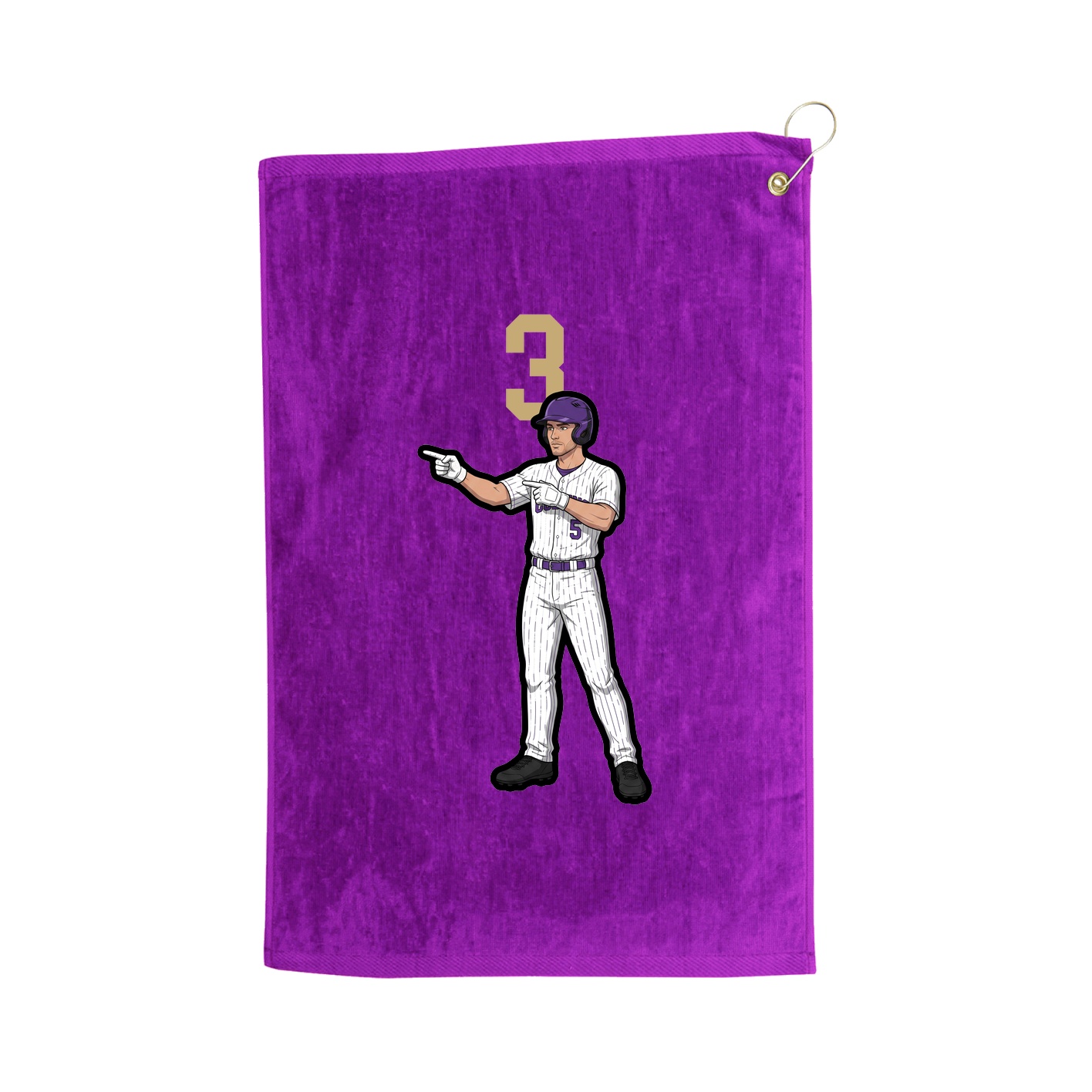 Golf Towel — Number Top in Purple