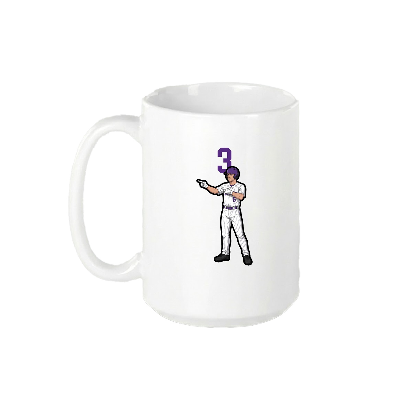 15oz Coffee Mug — Number Top in White