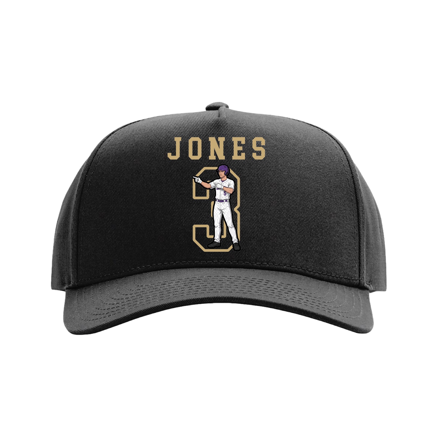 Full Fabric Five-Panel Champ Cap — Shirsey in Black