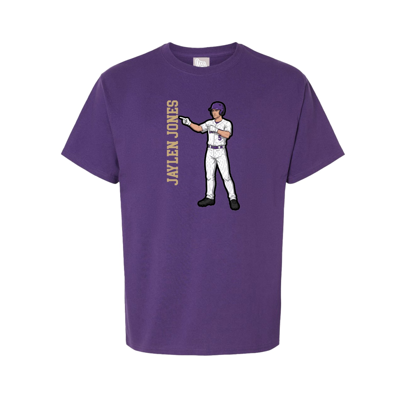 Youth Tee — Name Vertical in Purple