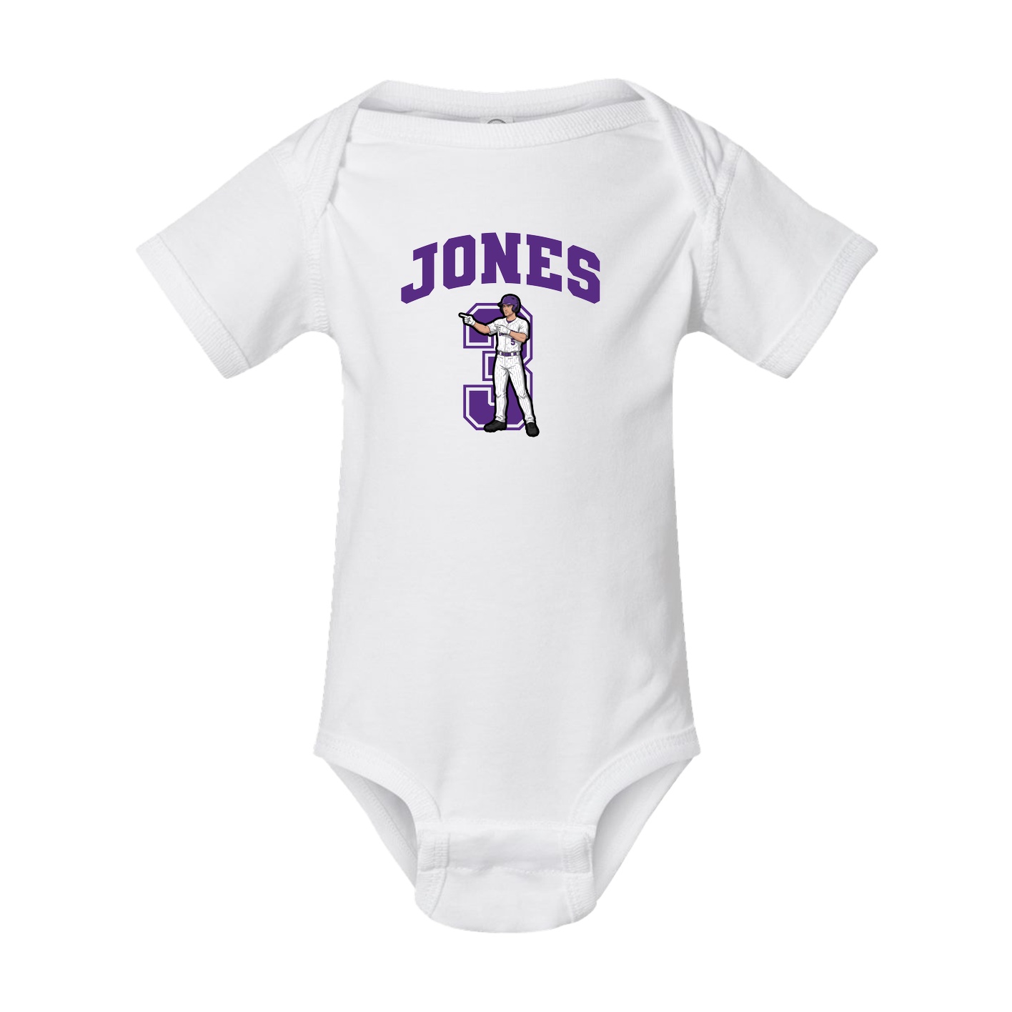 Baby Onesie — Number in White