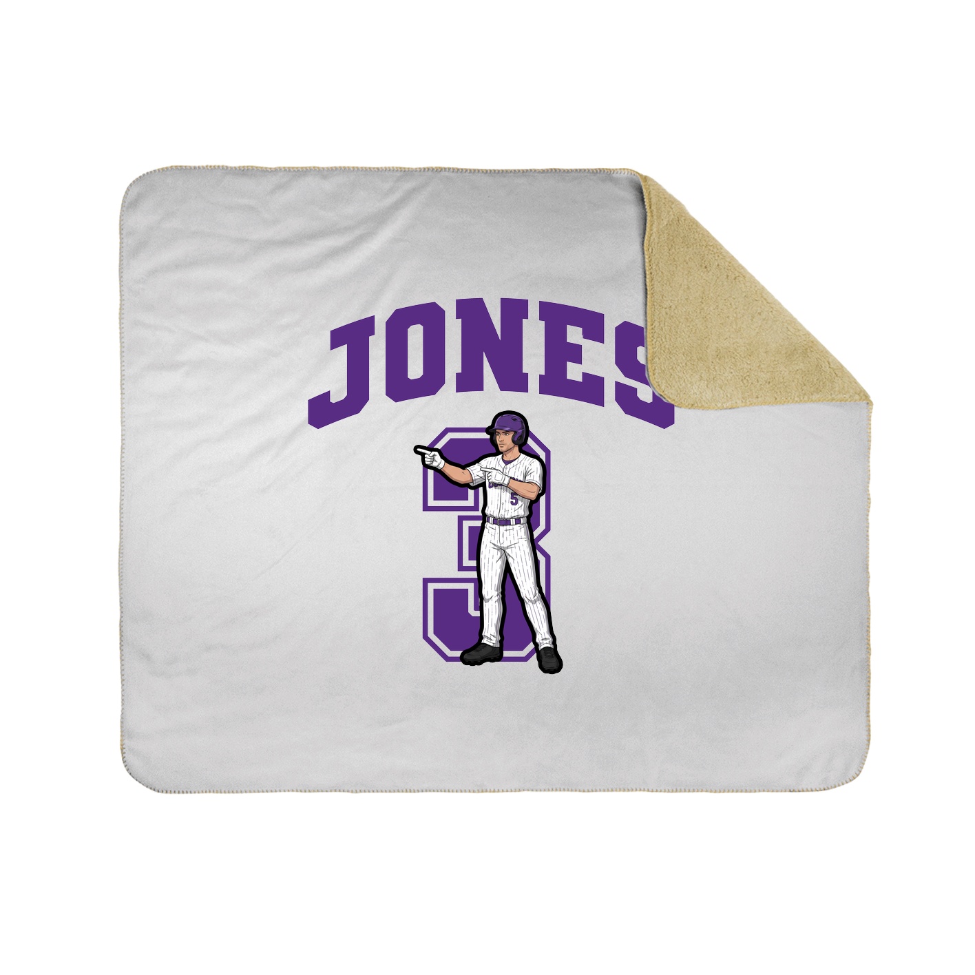Throw Blanket — Number in White