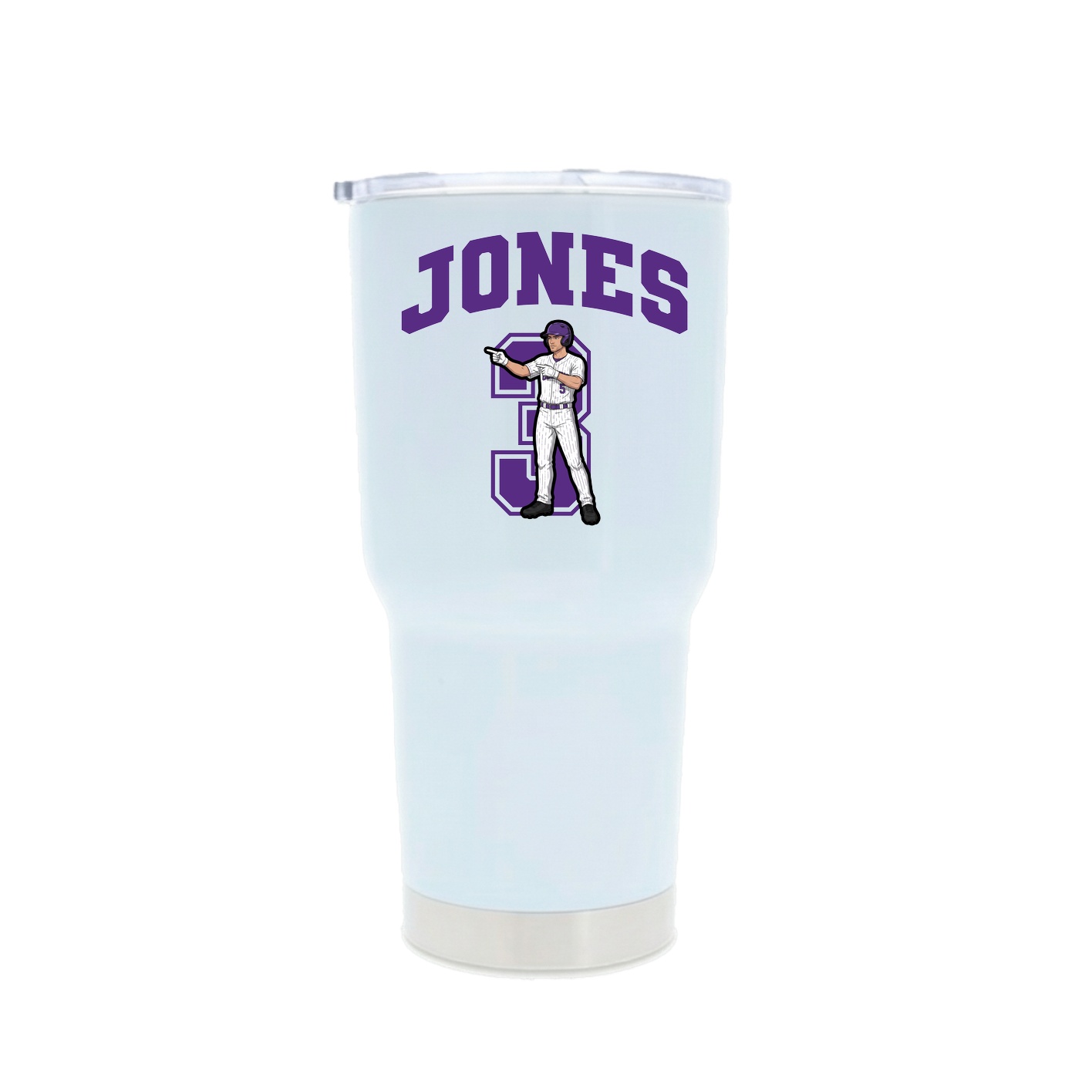 30oz Stainless Steel Tumbler — Number in White
