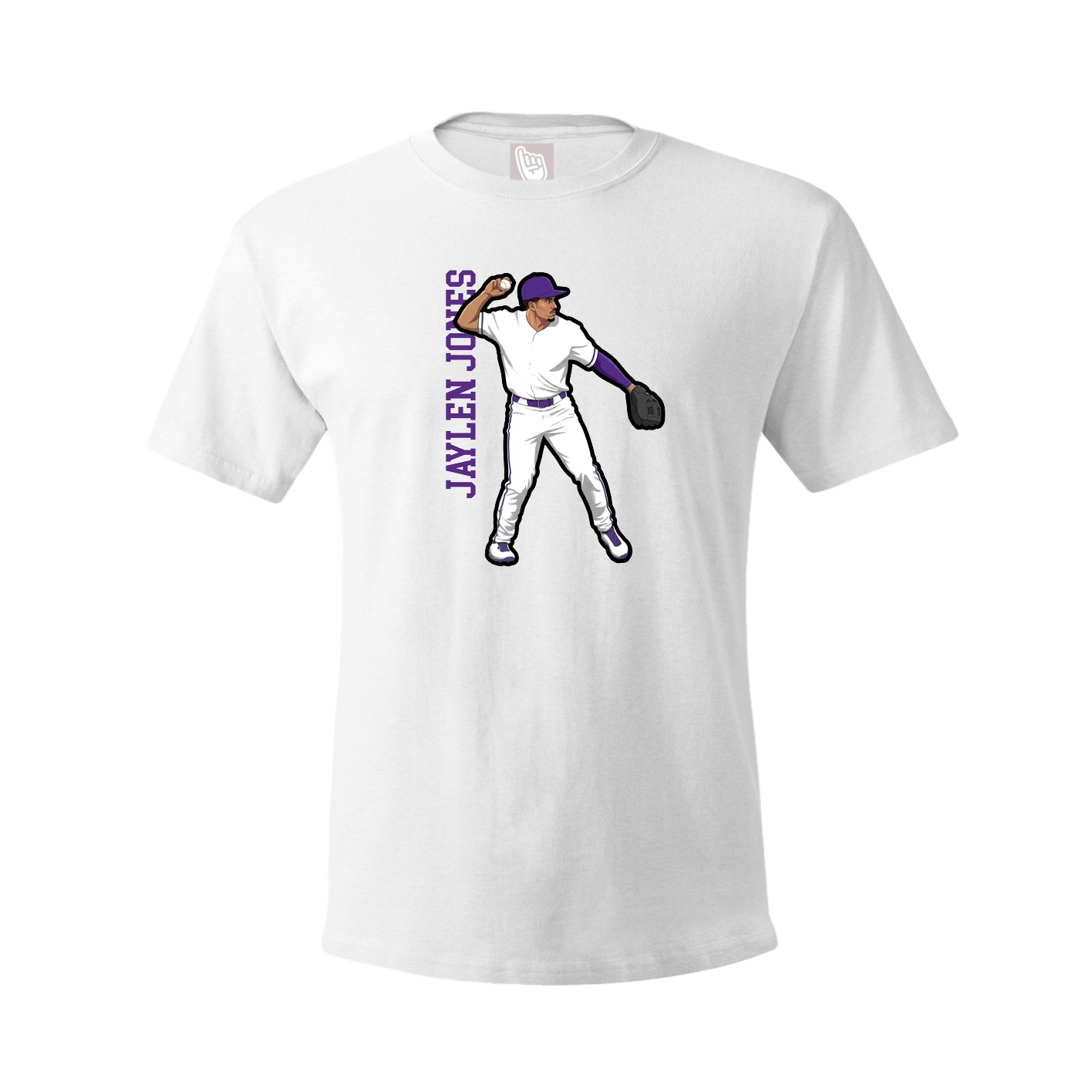 Tee — Name Vertical in White