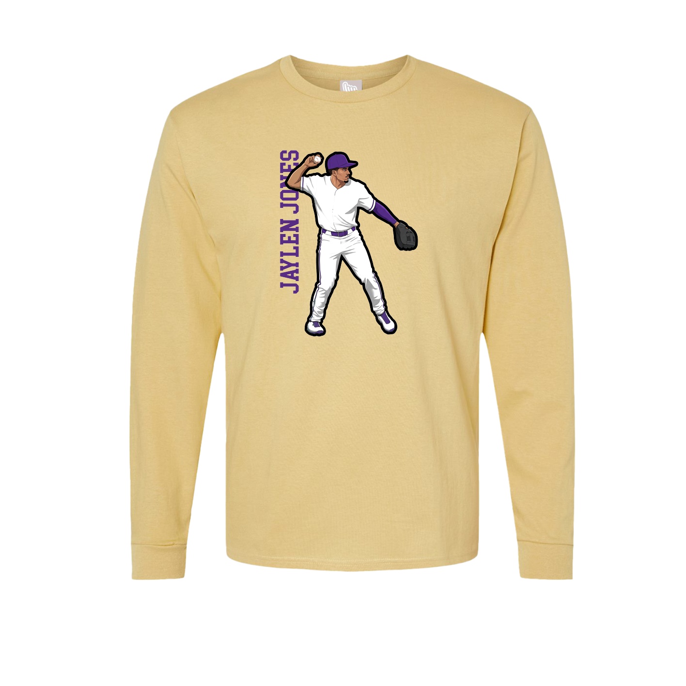 Long Sleeve Tee — Name Vertical in Vegas Gold