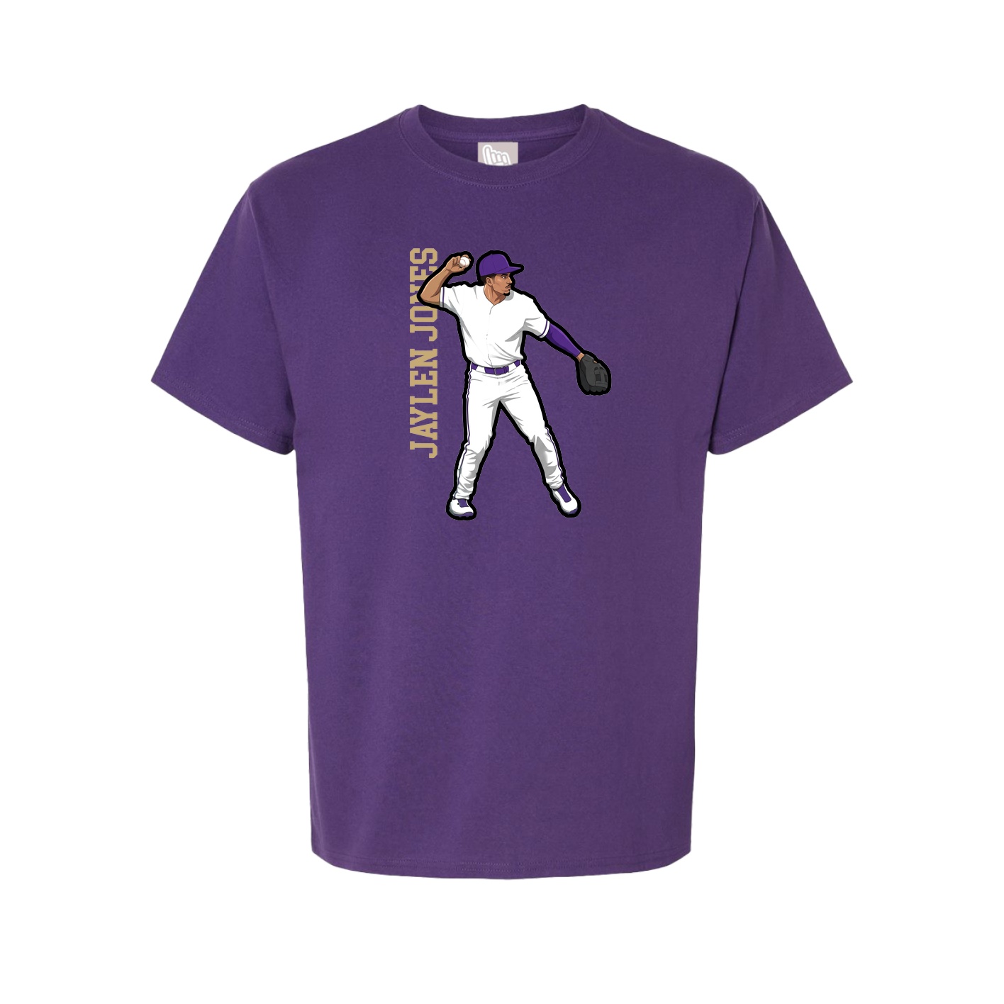 Youth Tee — Name Vertical in Purple