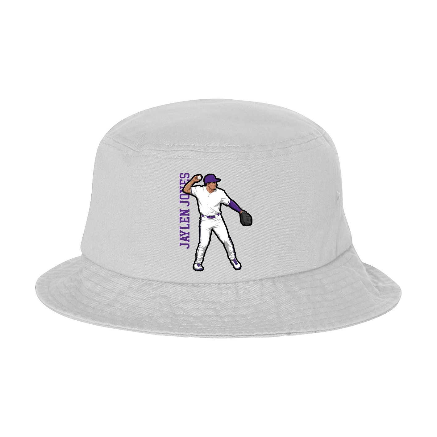Bucket Cap — Name Vertical in White