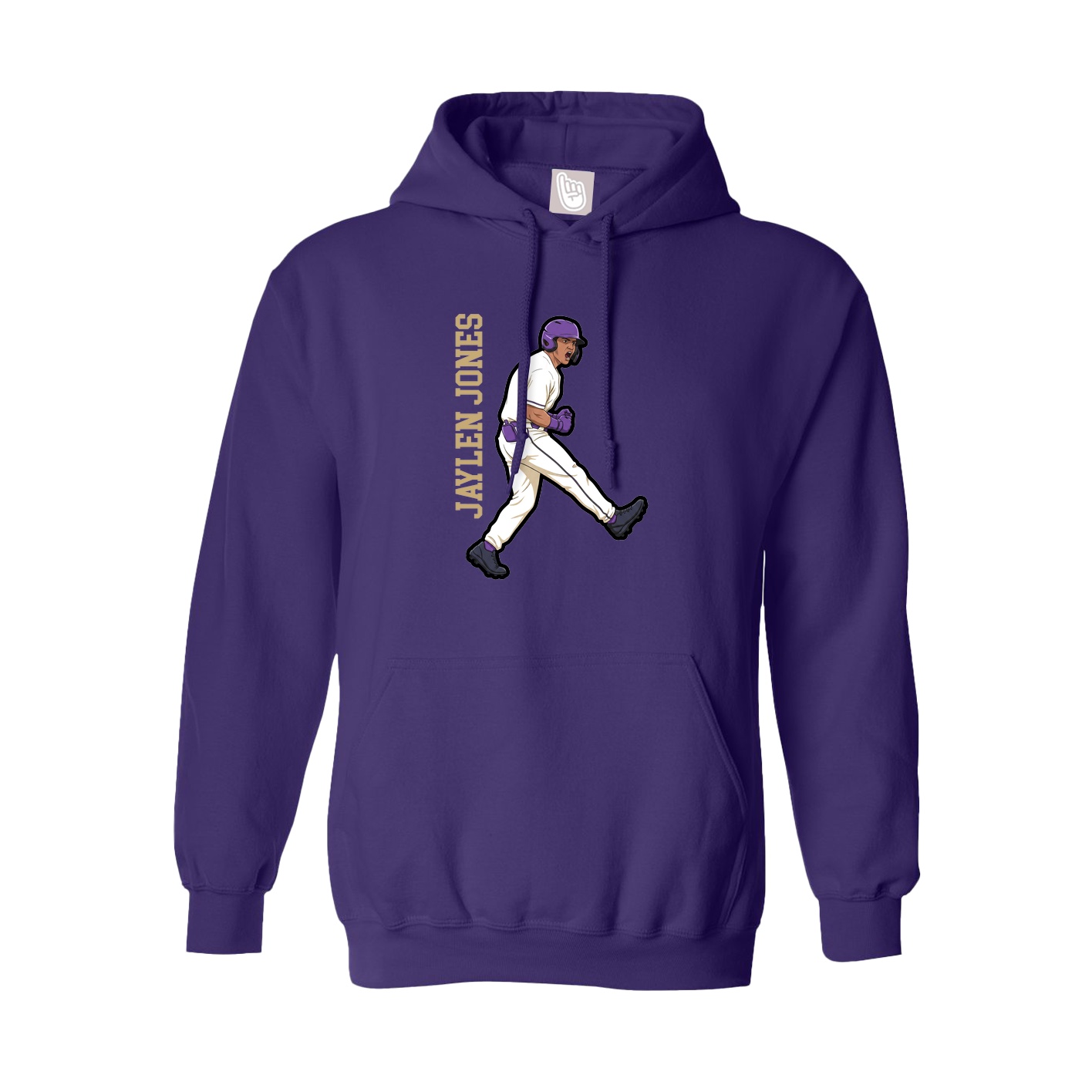 Youth Hoodie — Name Vertical in Purple
