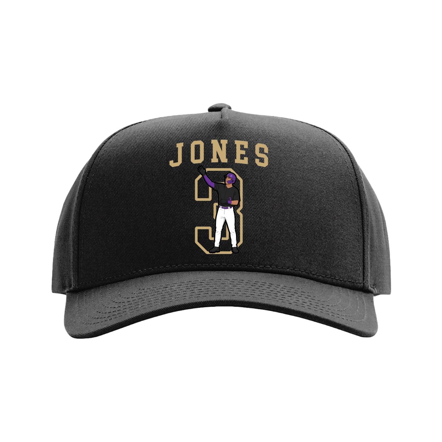 Full Fabric Five-Panel Champ Cap — Shirsey in Black