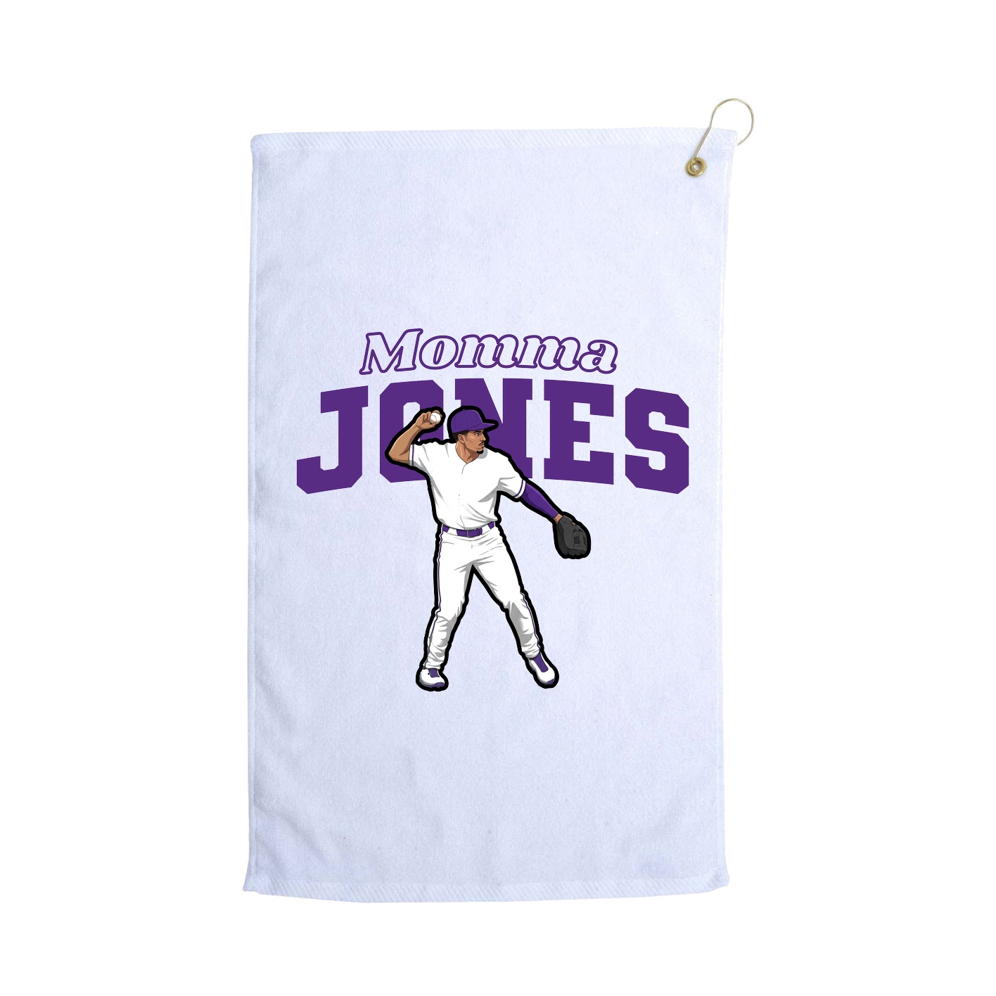Golf Towel — Mothers Day Block in White