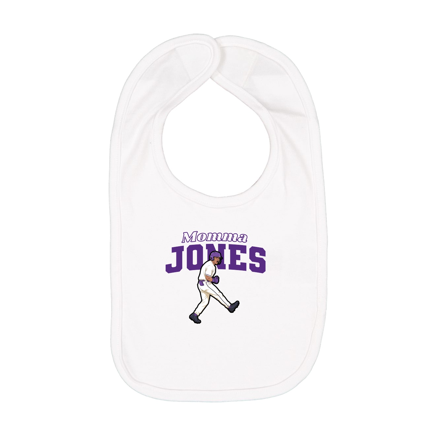 Infant Bib — Mothers Day Block in White