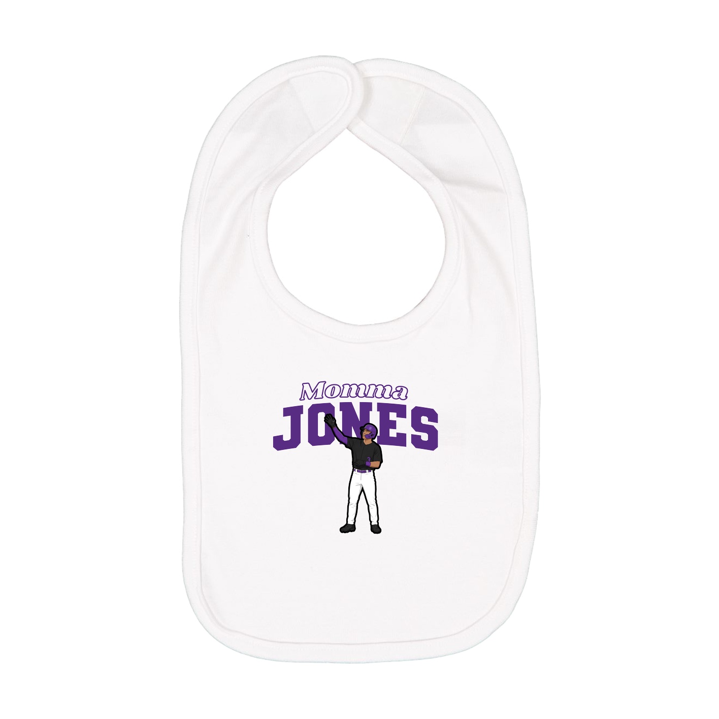 Infant Bib — Mothers Day Block in White