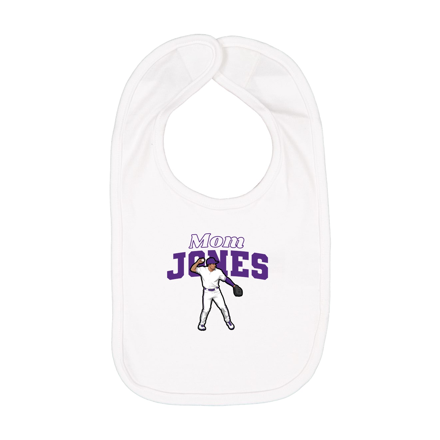 Infant Bib — Mothers Day Block in White