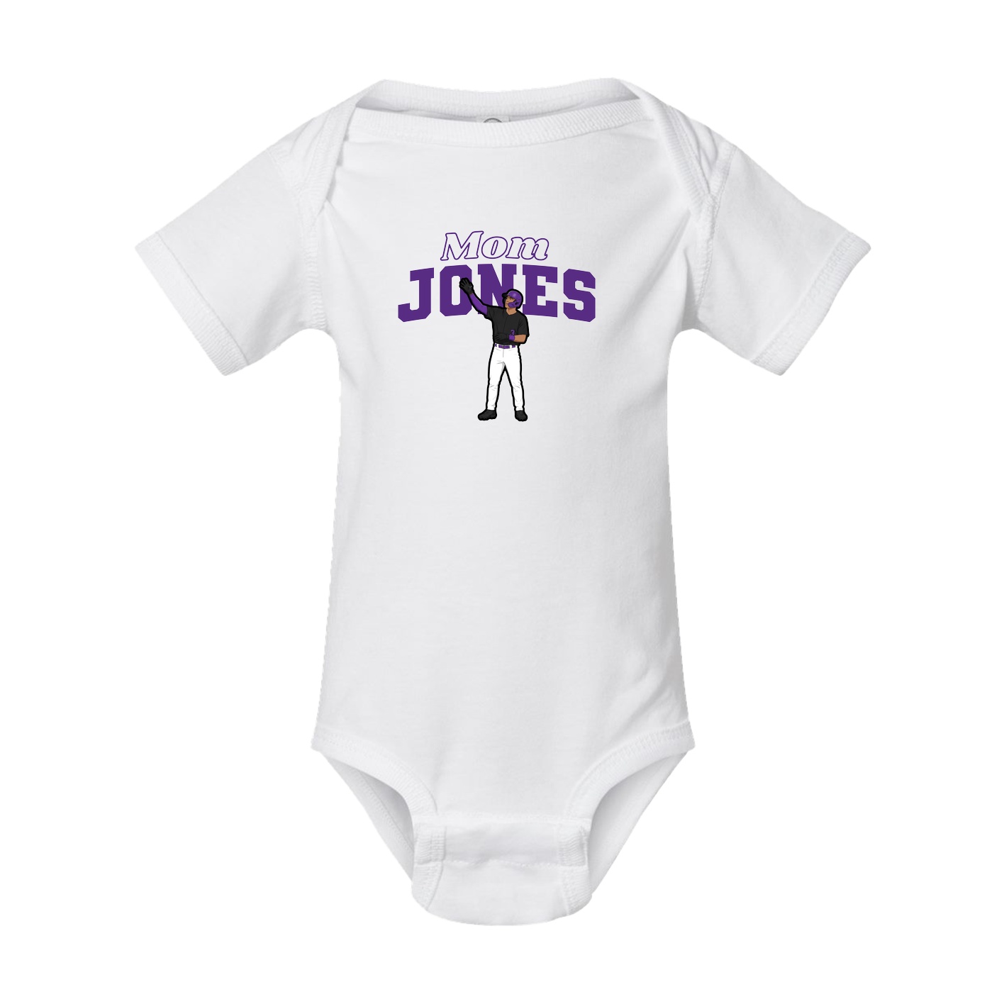 Baby Onesie — Mothers Day Block in White
