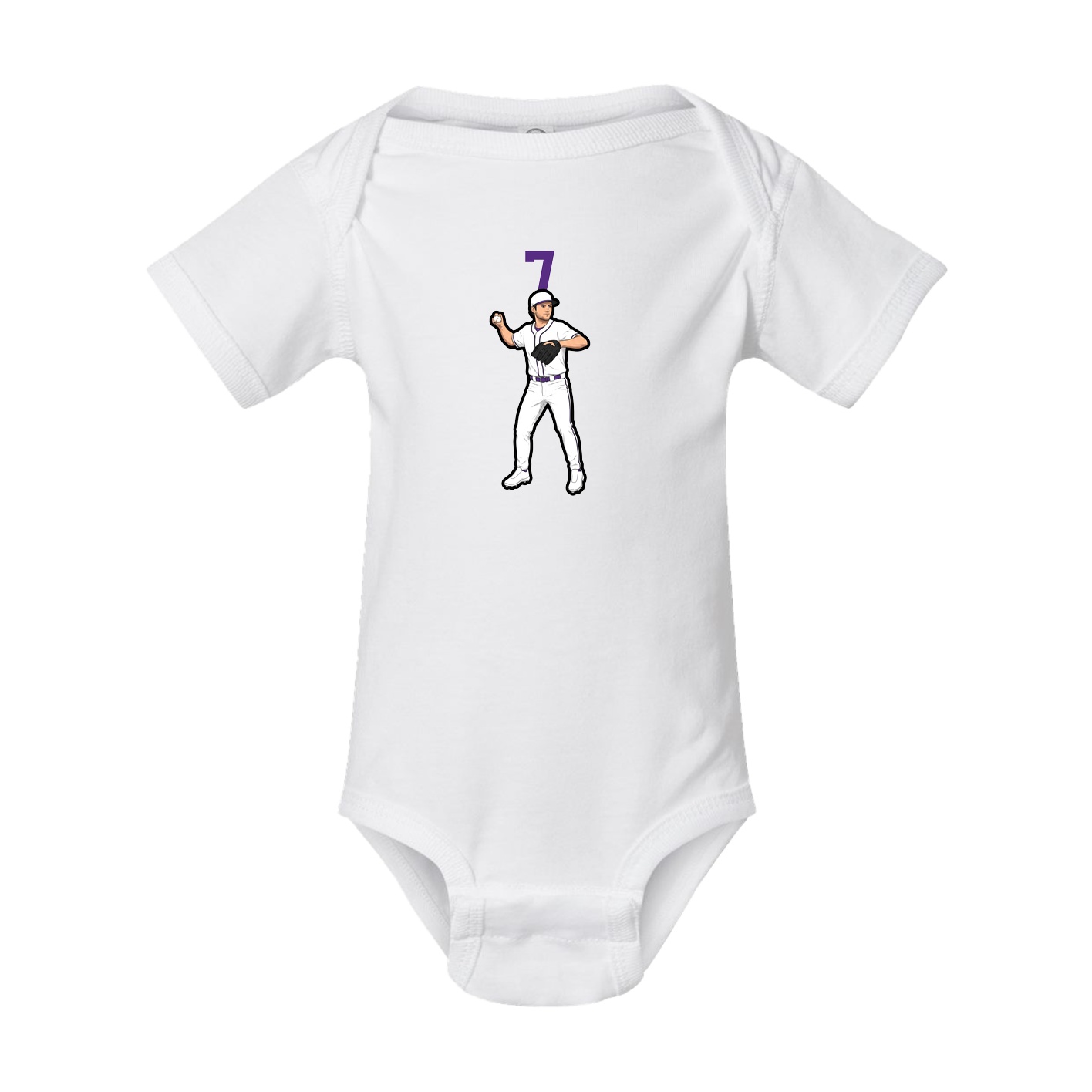 Baby Onesie — Number Top in White