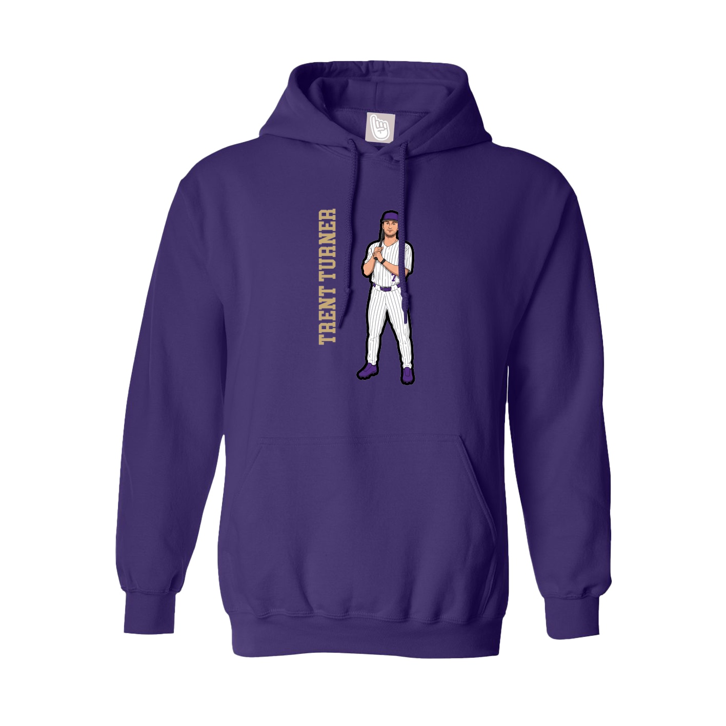 Youth Hoodie — Name Vertical in Purple