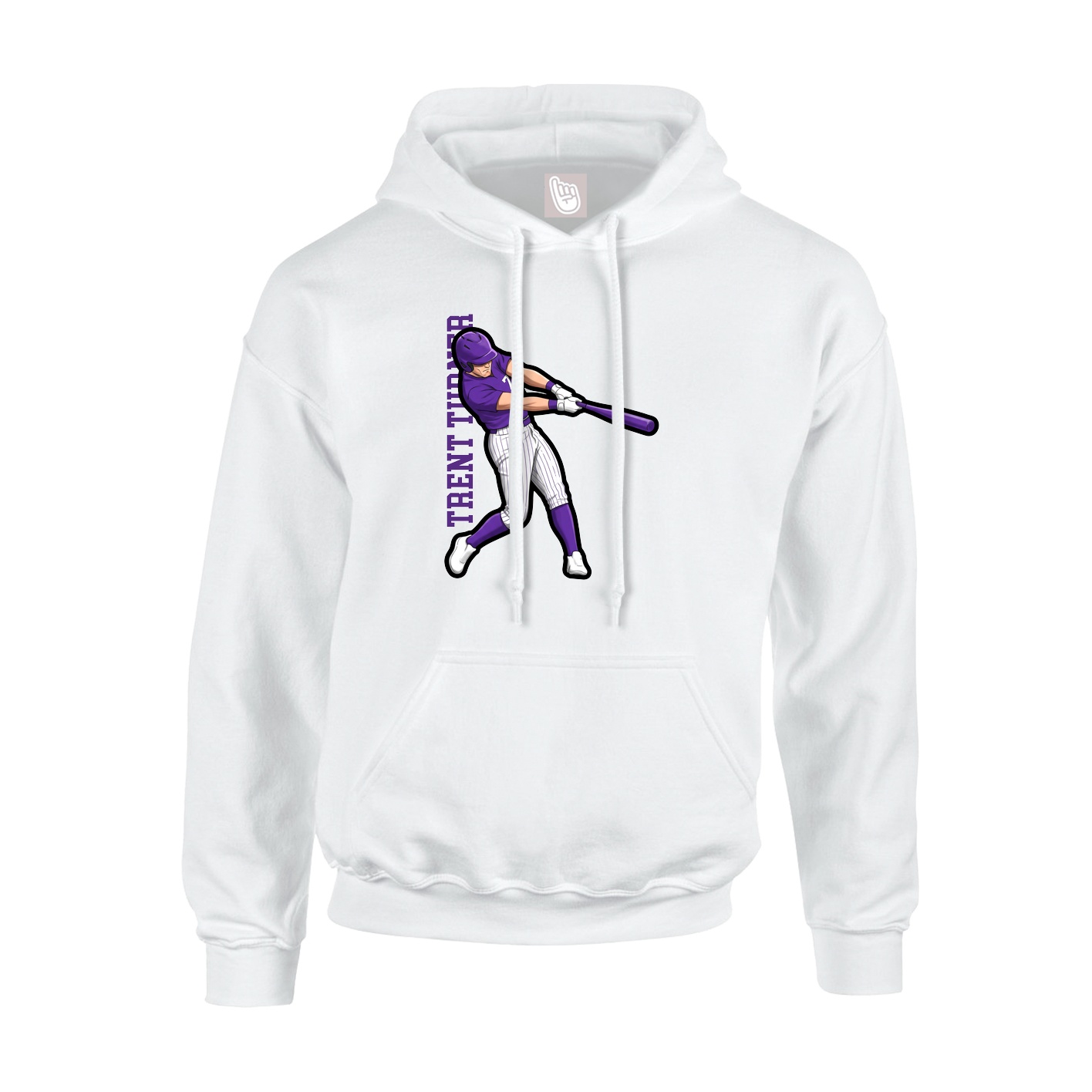 Youth Hoodie — Name Vertical in White