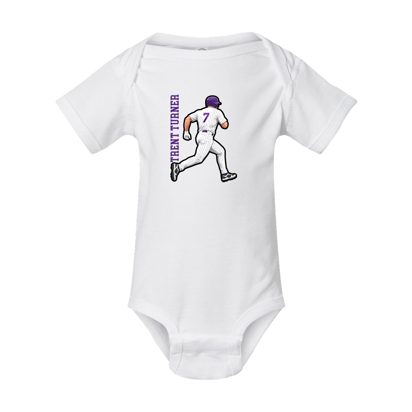 Baby Onesie — Name Vertical in White