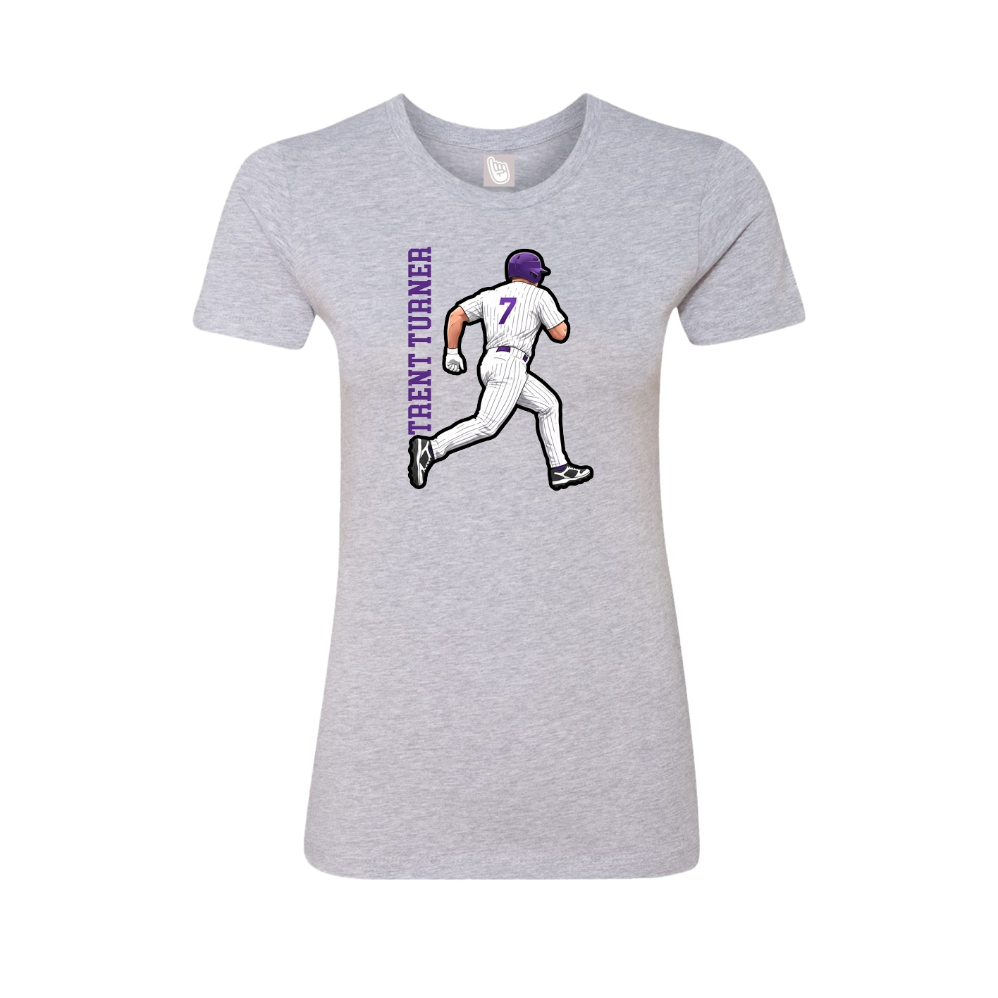 Womens Tee — Name Vertical in Grey