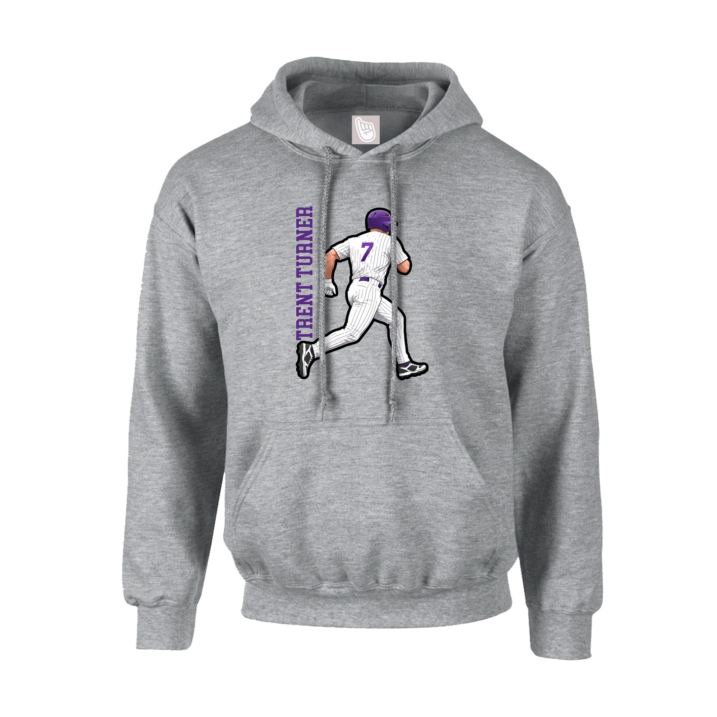 Youth Hoodie — Name Vertical in Grey