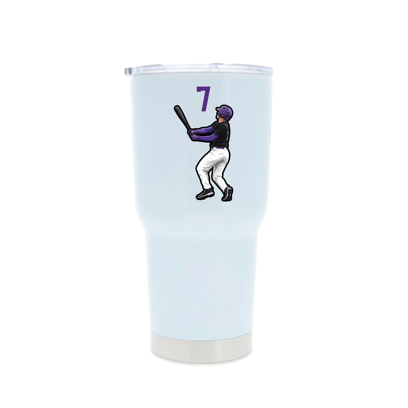 30oz Stainless Steel Tumbler — Number Top in White