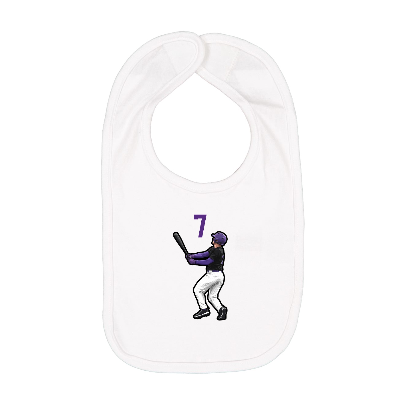 Infant Bib — Number Top in White