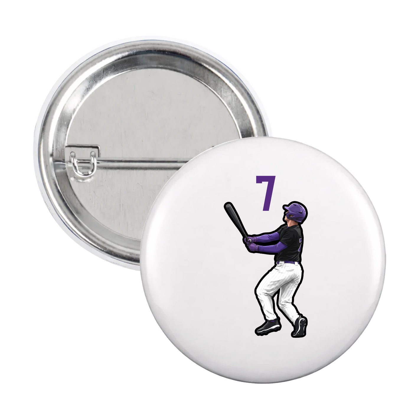 Game Day Button — Number Top in White