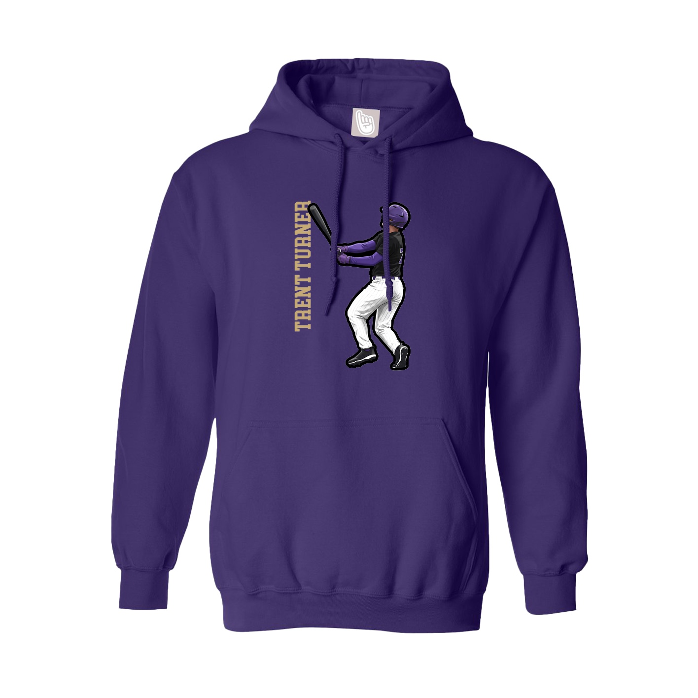 Youth Hoodie — Name Vertical in Purple