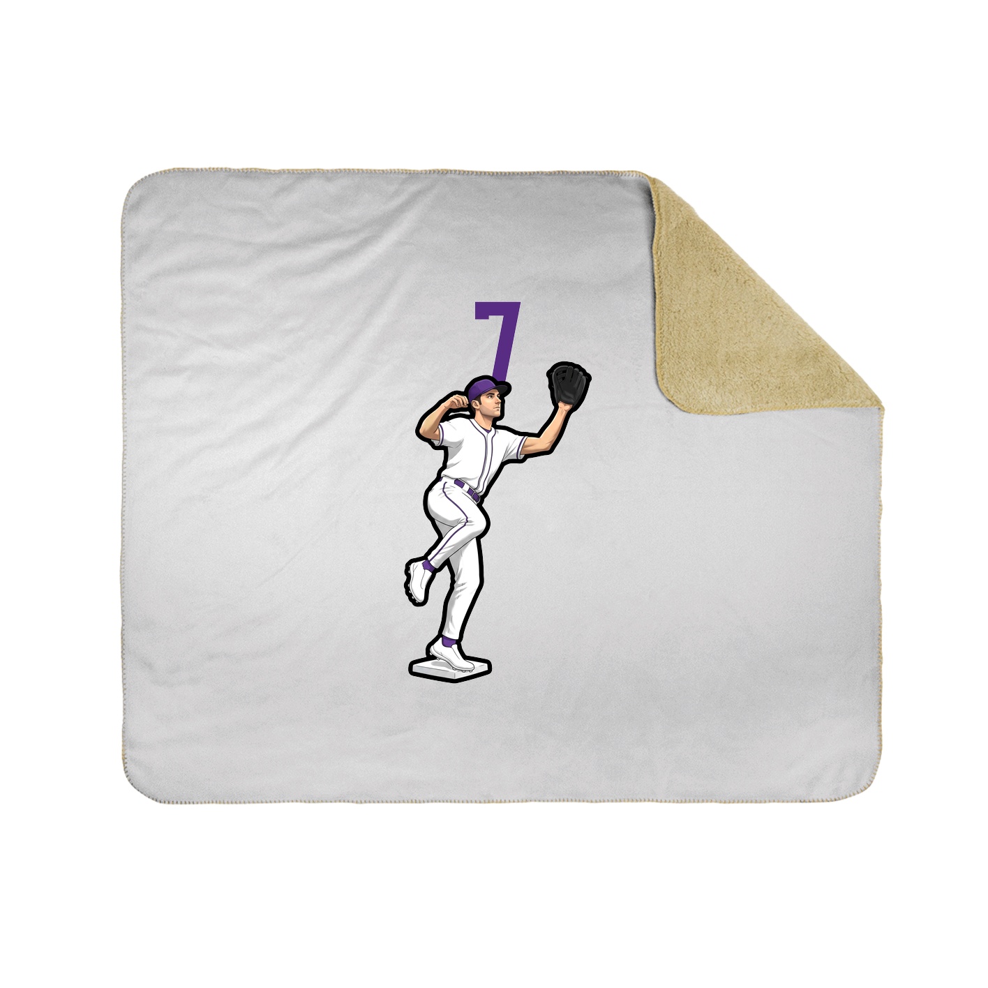 Throw Blanket — Number Top in White