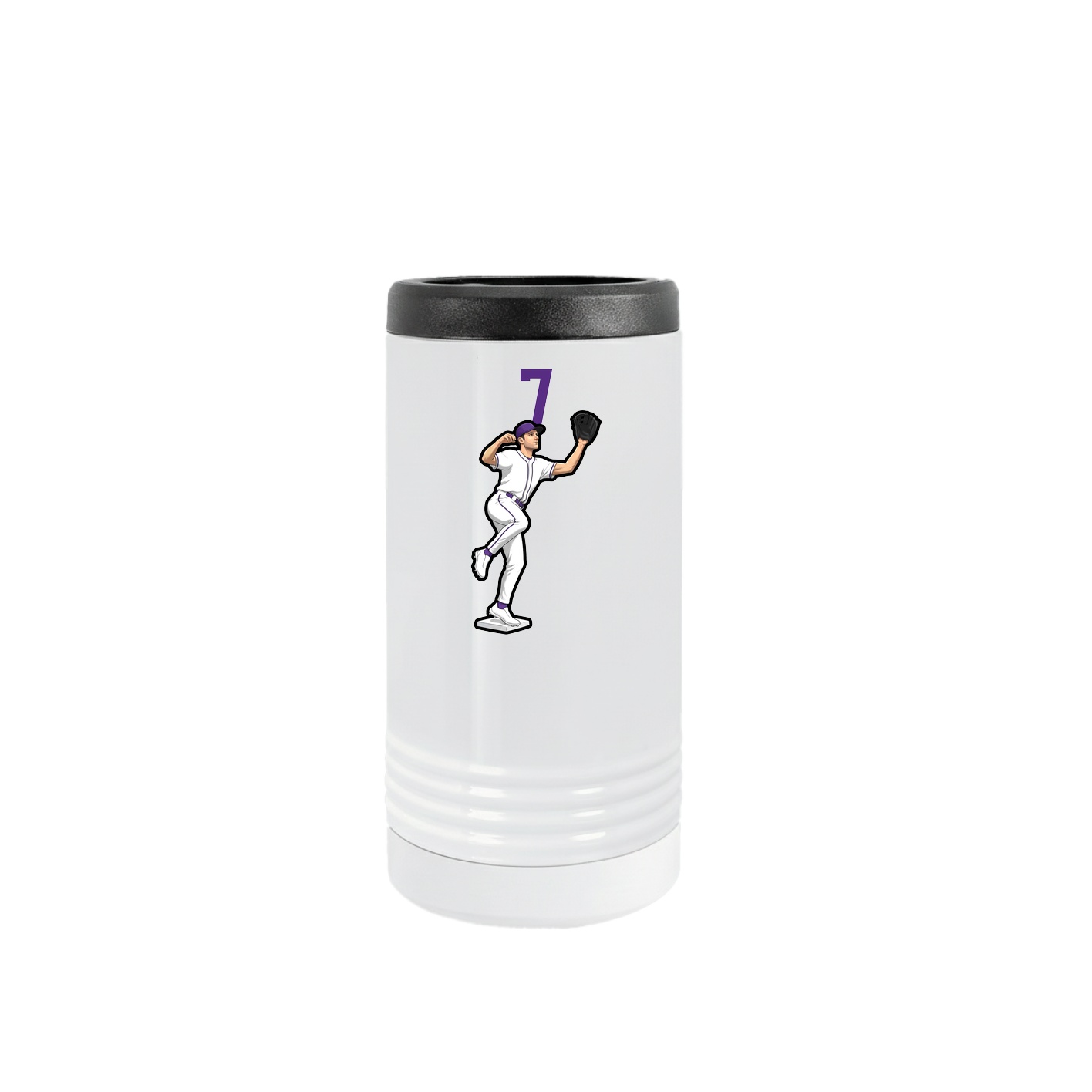 Slim Beverage Holder — Number Top in White