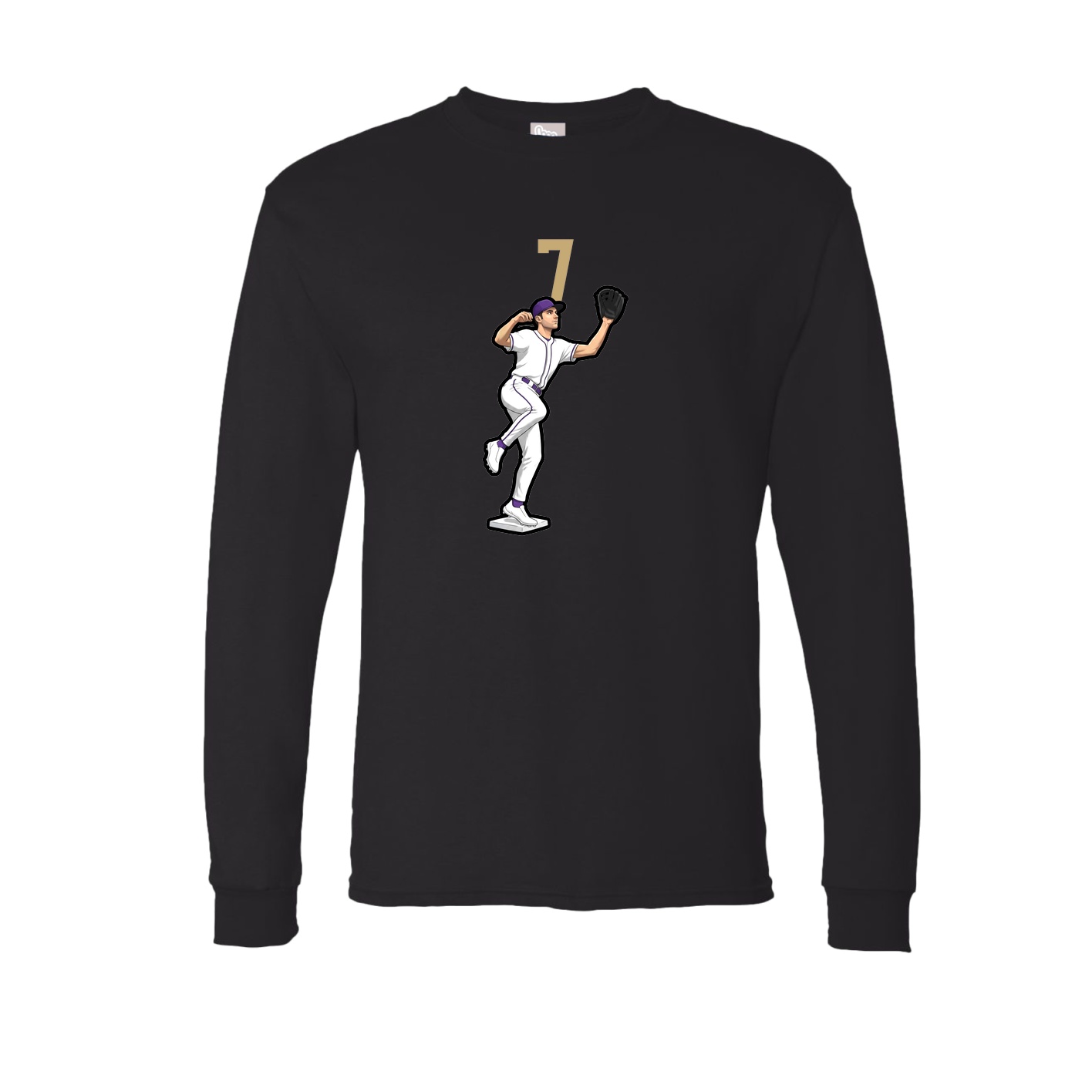 Long Sleeve Tee — Number Top in Black