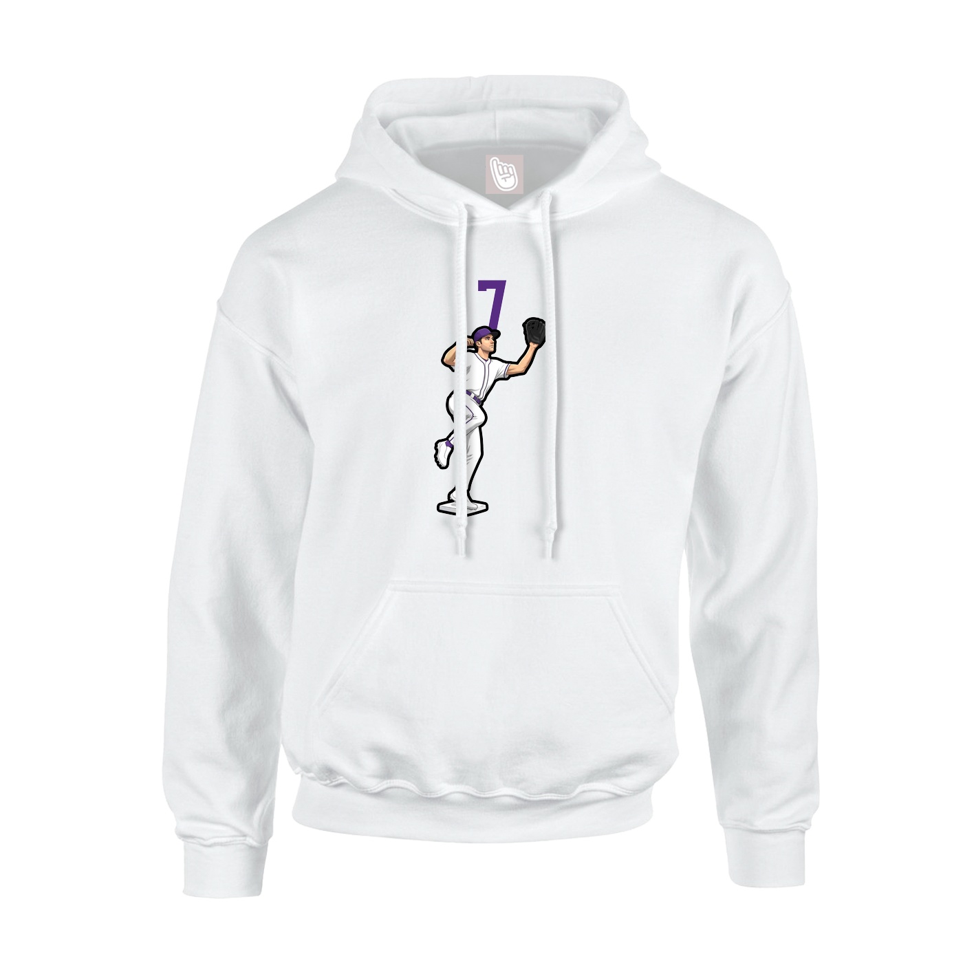 Hoodie — Number Top in White