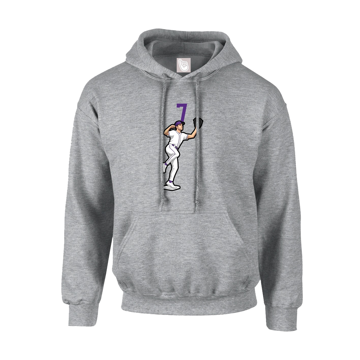Youth Hoodie — Number Top in Grey