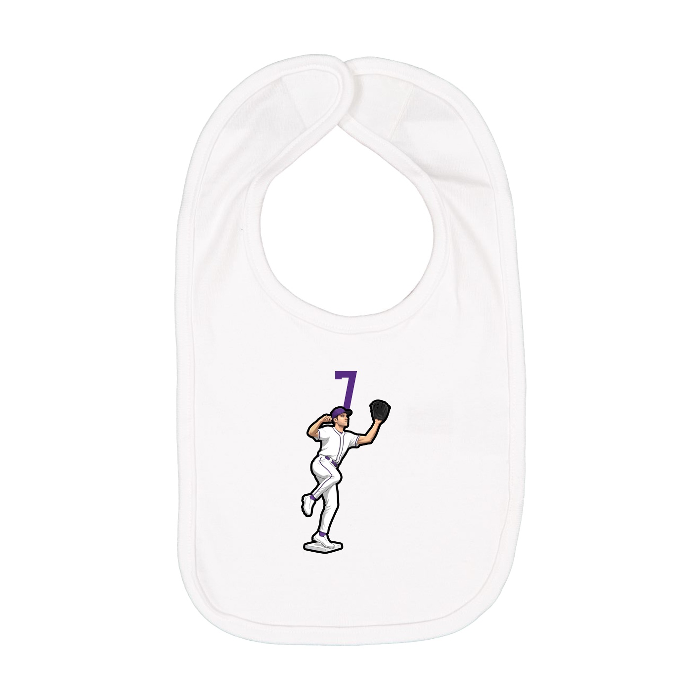 Infant Bib — Number Top in White