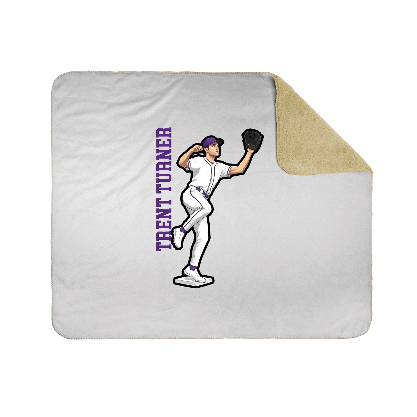 Throw Blanket — Name Vertical in White