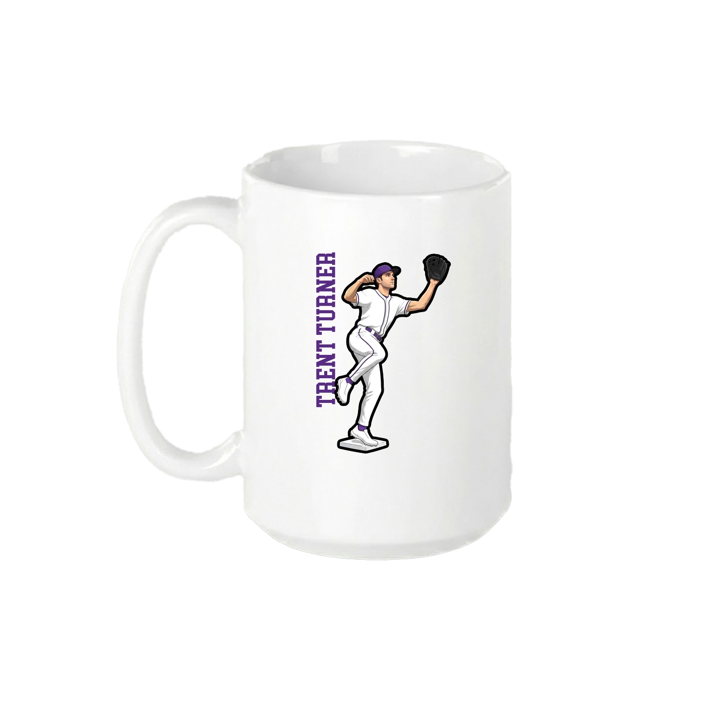 15oz Coffee Mug — Name Vertical in White