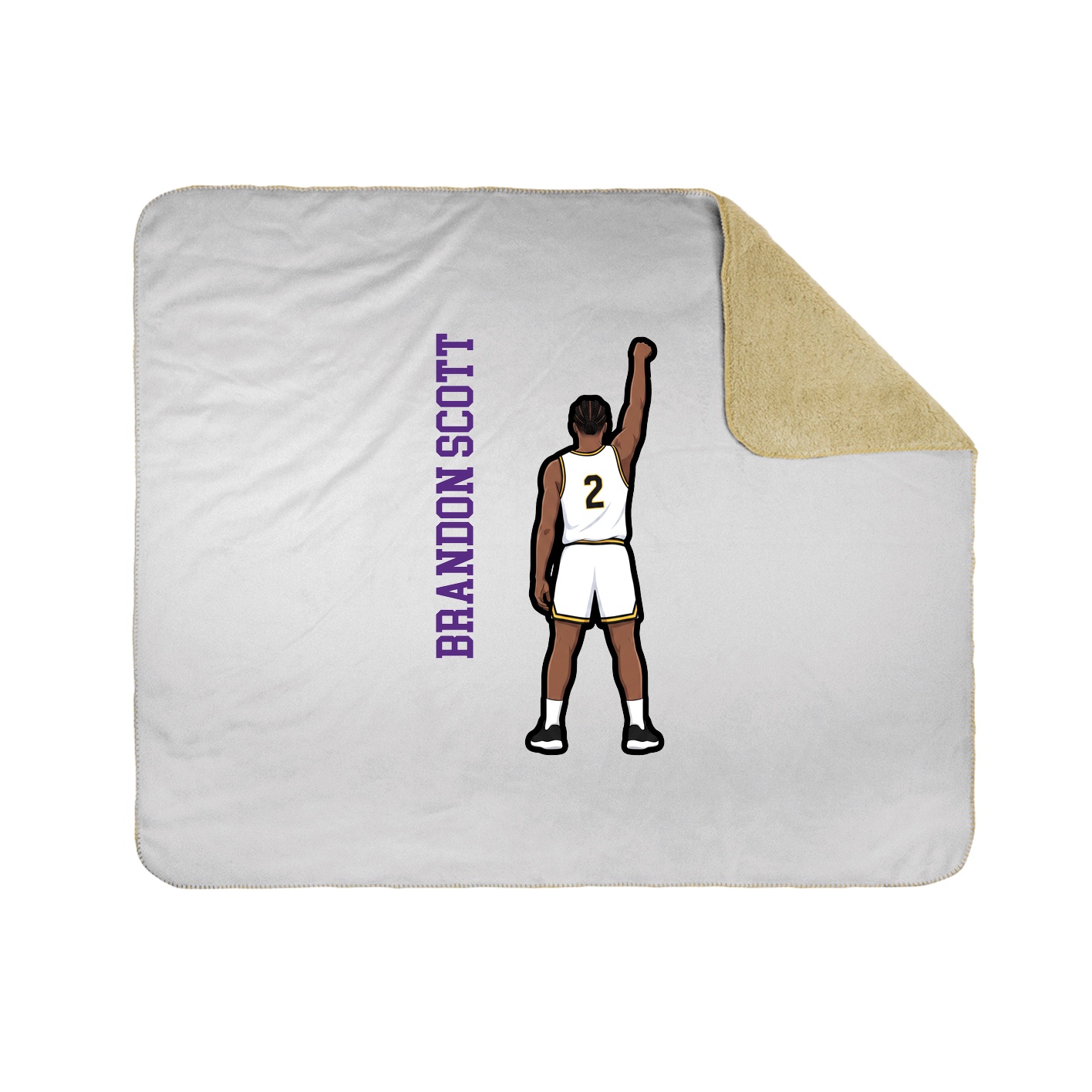 Throw Blanket — Name Vertical in White