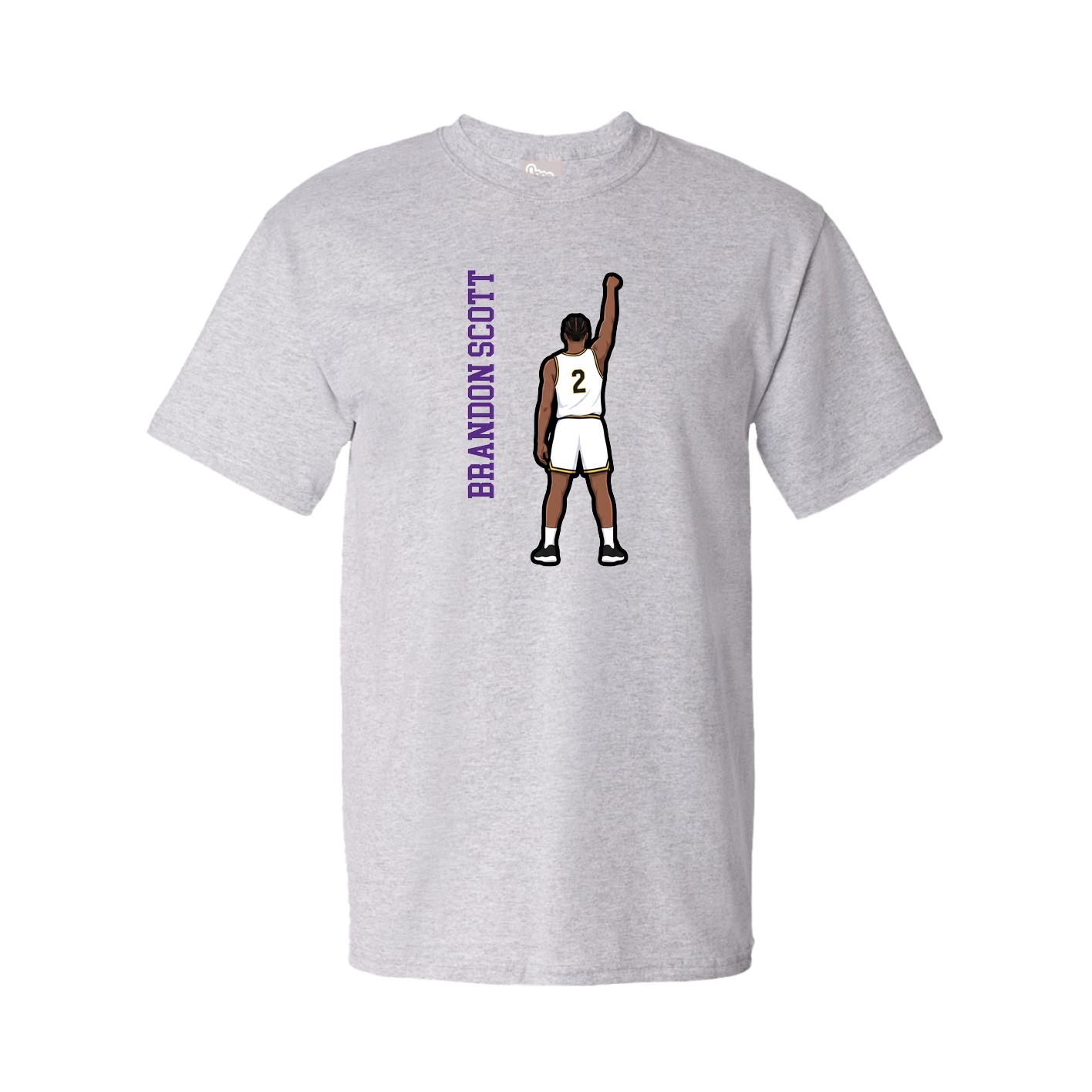Tee — Name Vertical in Grey