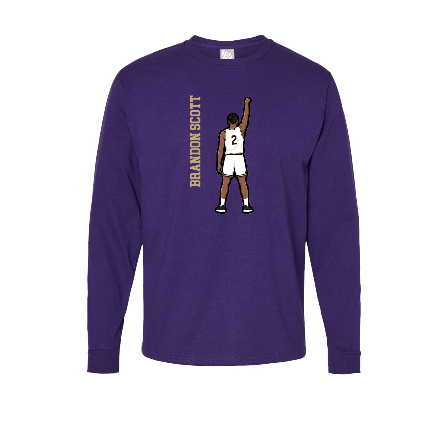 Long Sleeve Tee — Name Vertical in Purple